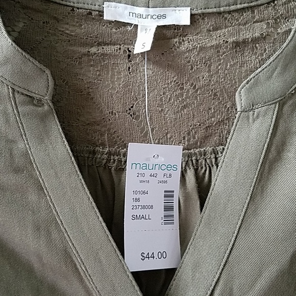 NWT Maurices Crocheted Sleeve Tie Front Dress - Picture 2 of 3